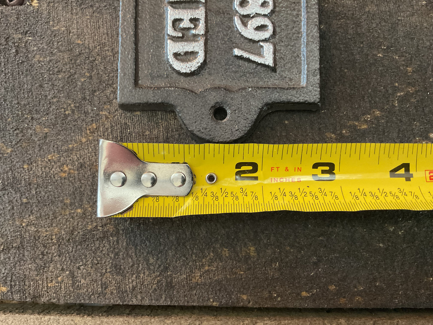 Vintage Style Funny Cast Iron "On this Site In 1897 Nothing Happened" Sign