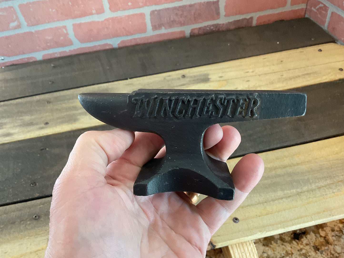 Winchester Rifles Anvil Cast Iron Gunsmith Gun Collector Paperweight