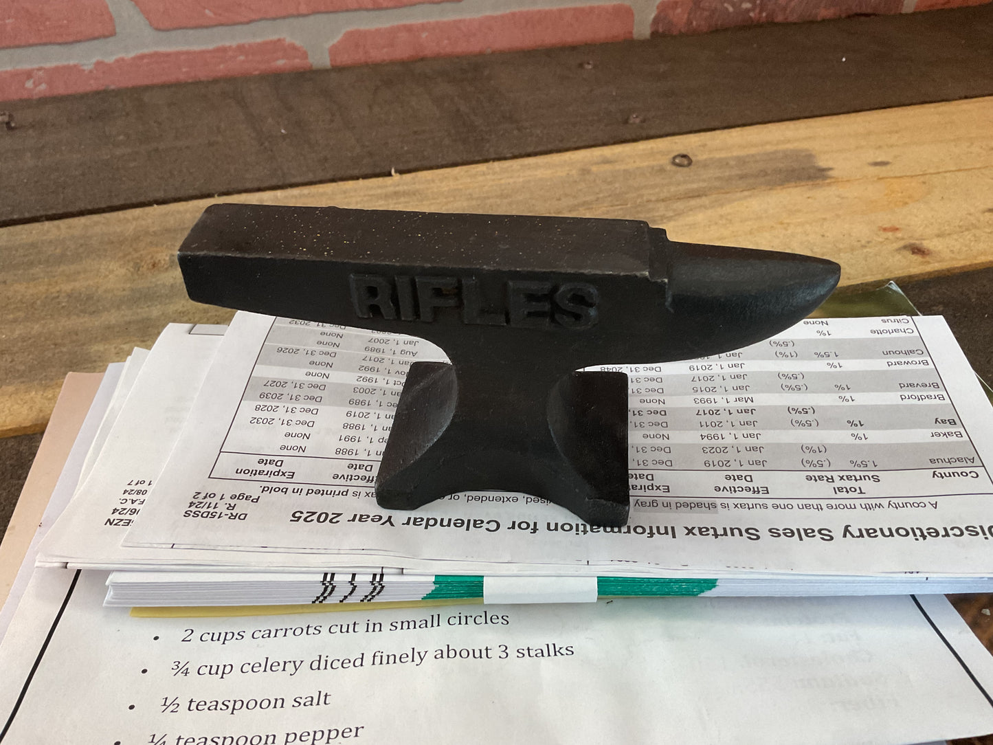 Winchester Rifles Anvil Cast Iron Gunsmith Gun Collector Paperweight