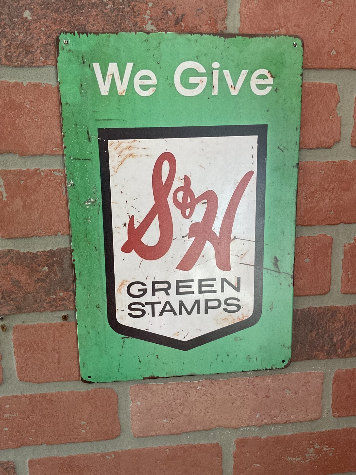 8"x12" Vintage Rustic Style S&H Green Stamps Tin Sign. Makes a Great Gift!