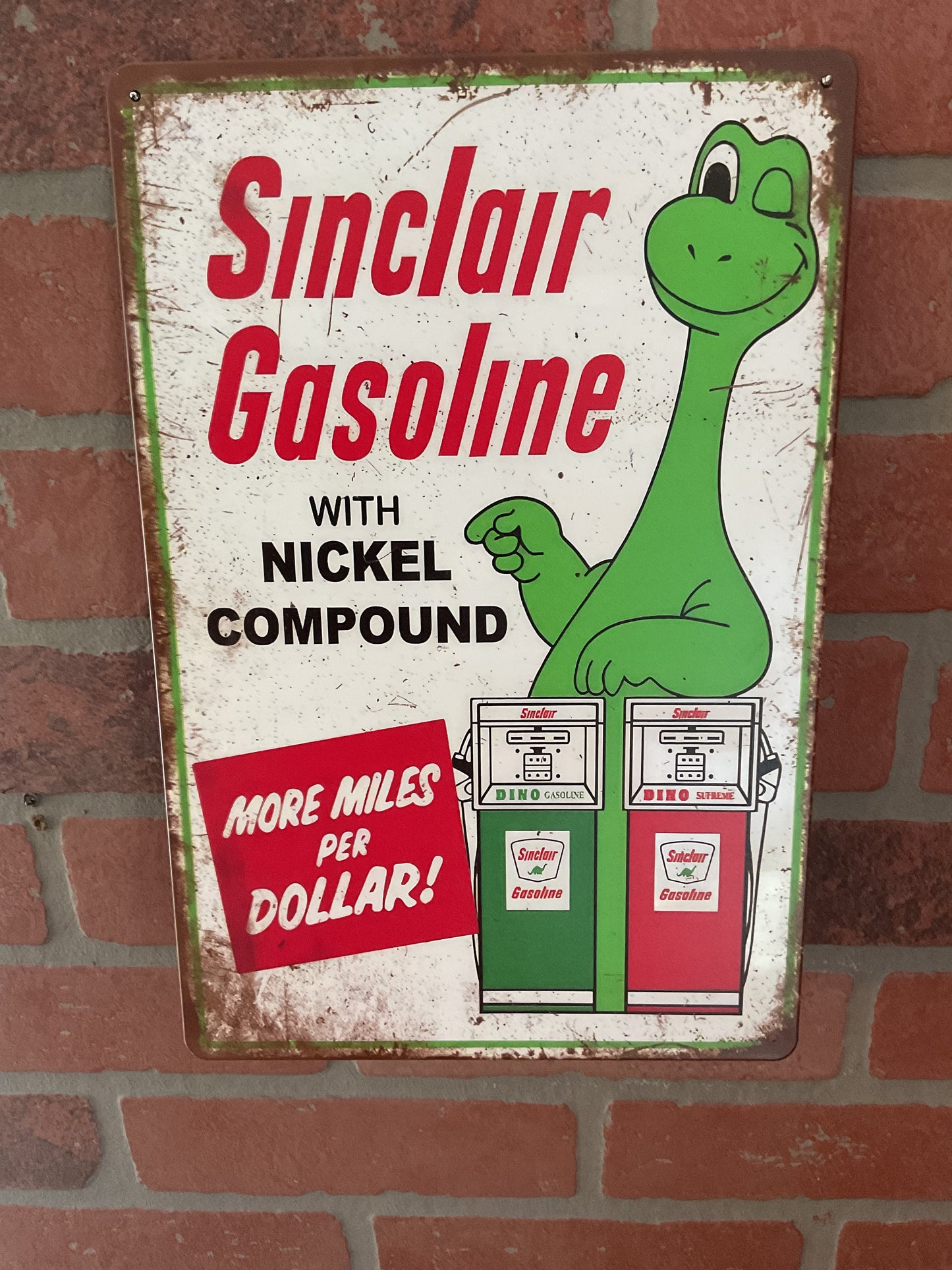 12"X8" Vintage Patina Style Nostalgic Sinclair Gasoline Advertising Sign