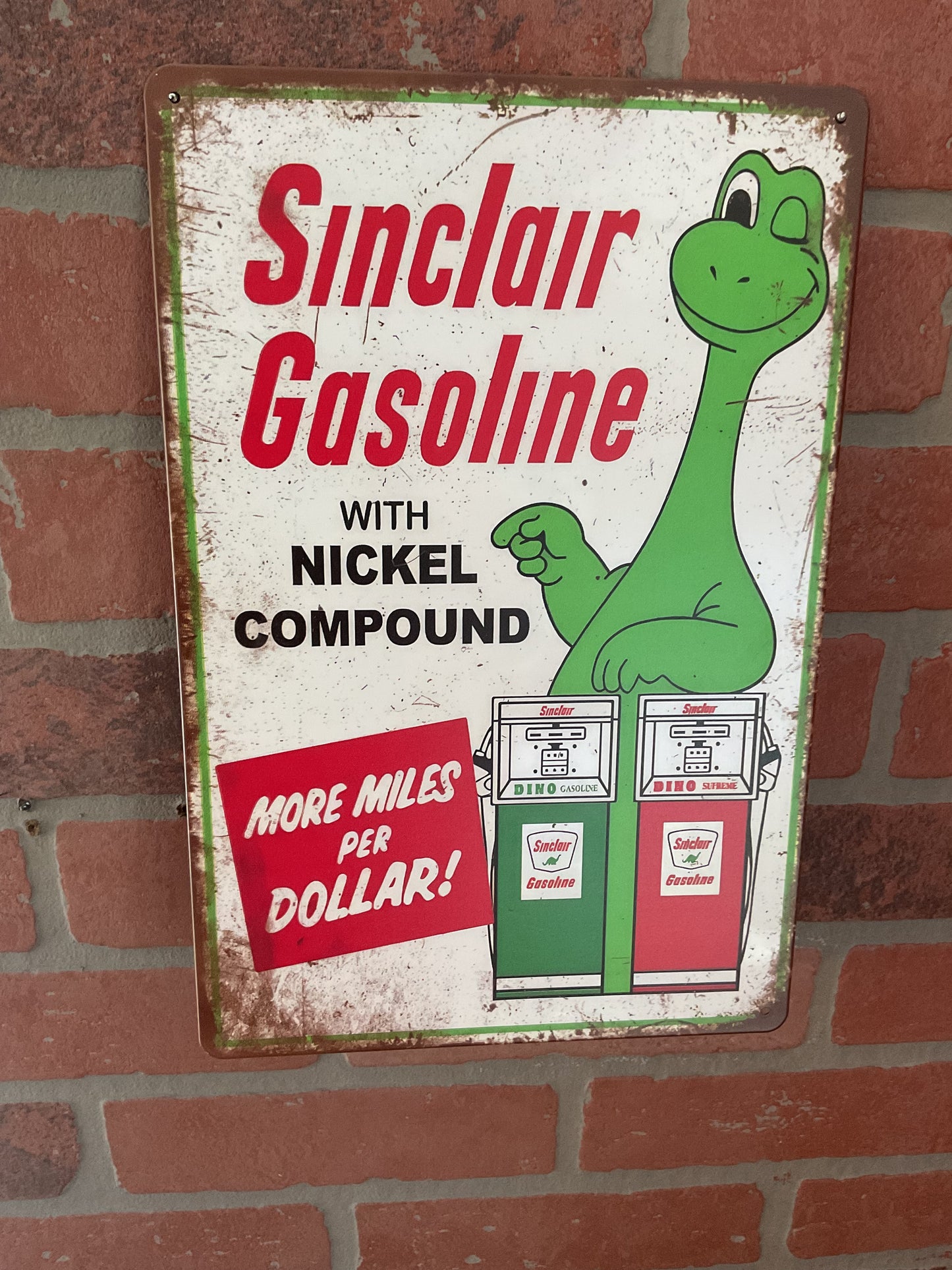 12"X8" Vintage Patina Style Nostalgic Sinclair Gasoline Advertising Sign