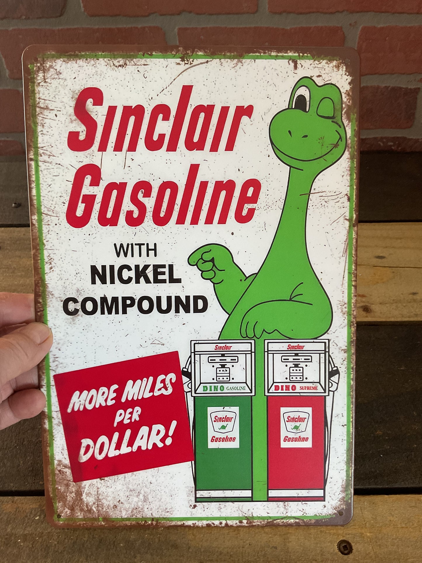 12"X8" Vintage Patina Style Nostalgic Sinclair Gasoline Advertising Sign