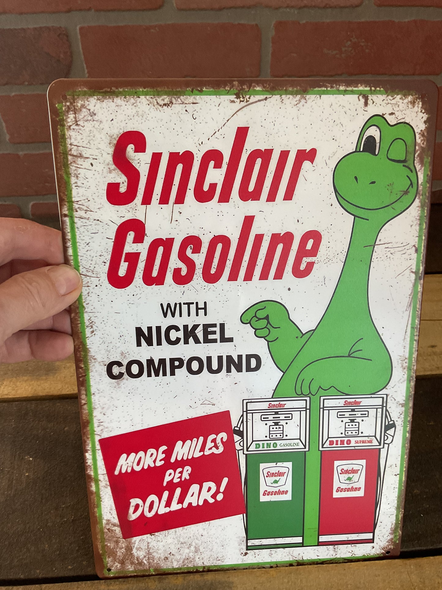 12"X8" Vintage Patina Style Nostalgic Sinclair Gasoline Advertising Sign