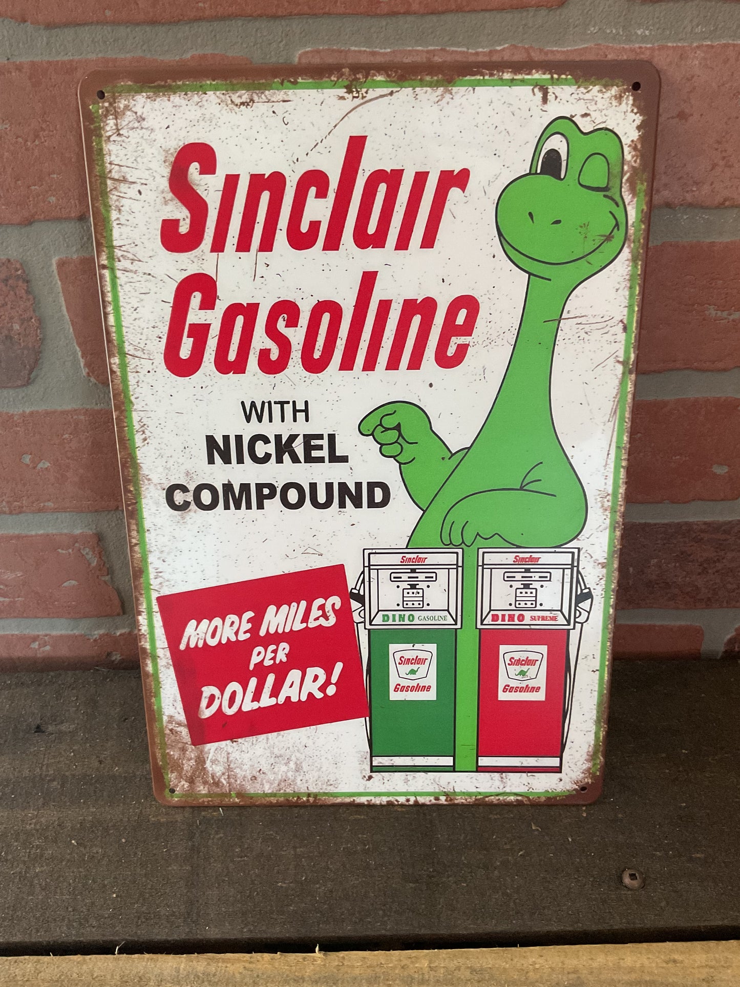 12"X8" Vintage Patina Style Nostalgic Sinclair Gasoline Advertising Sign