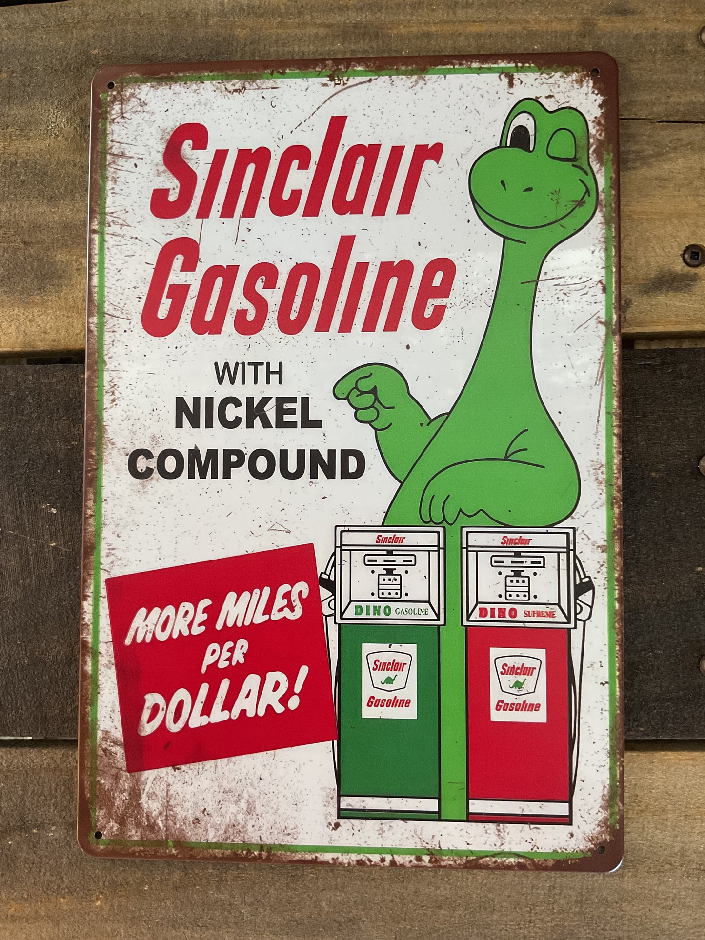 12"X8" Vintage Patina Style Nostalgic Sinclair Gasoline Advertising Sign