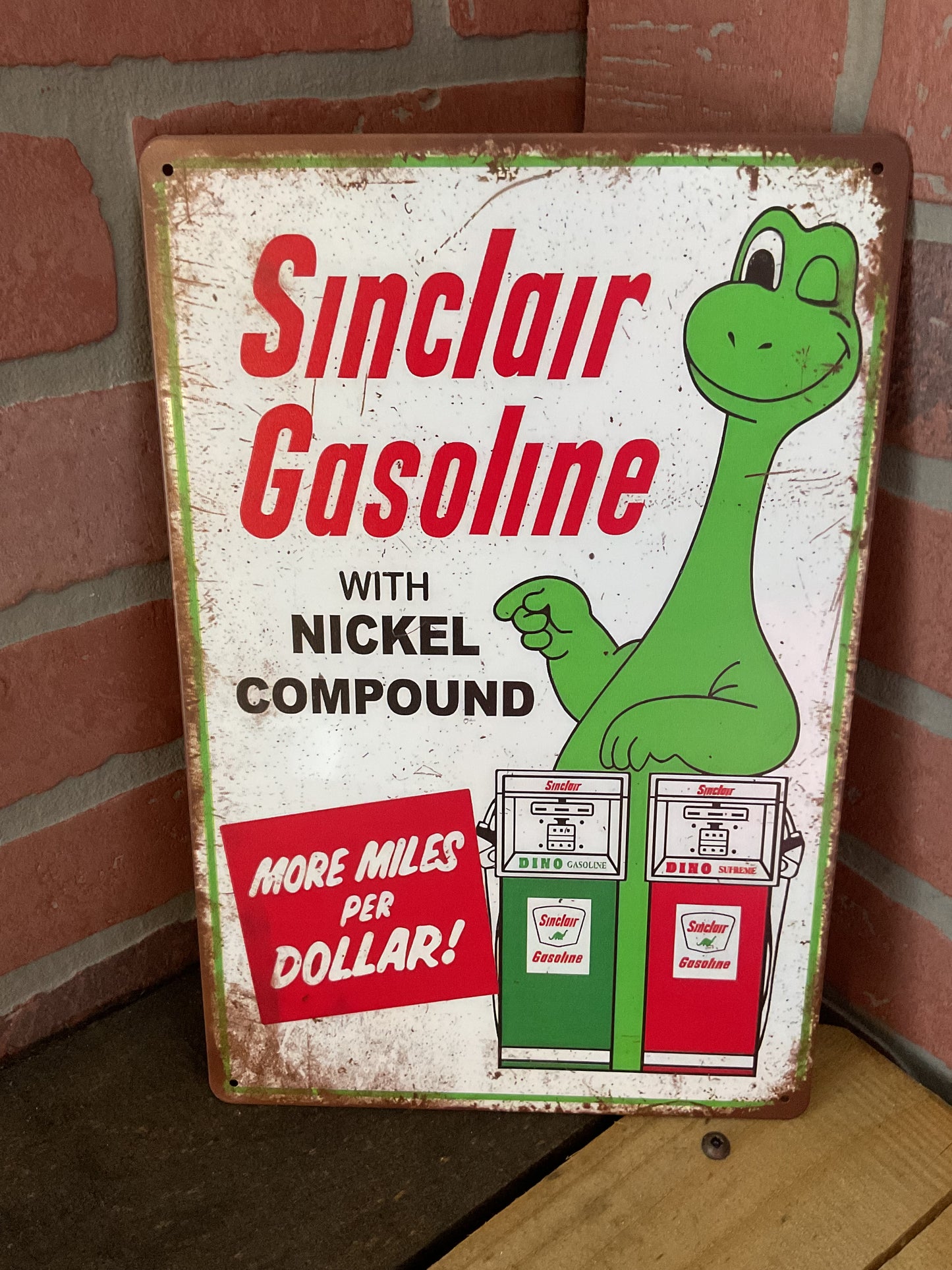 12"X8" Vintage Patina Style Nostalgic Sinclair Gasoline Advertising Sign