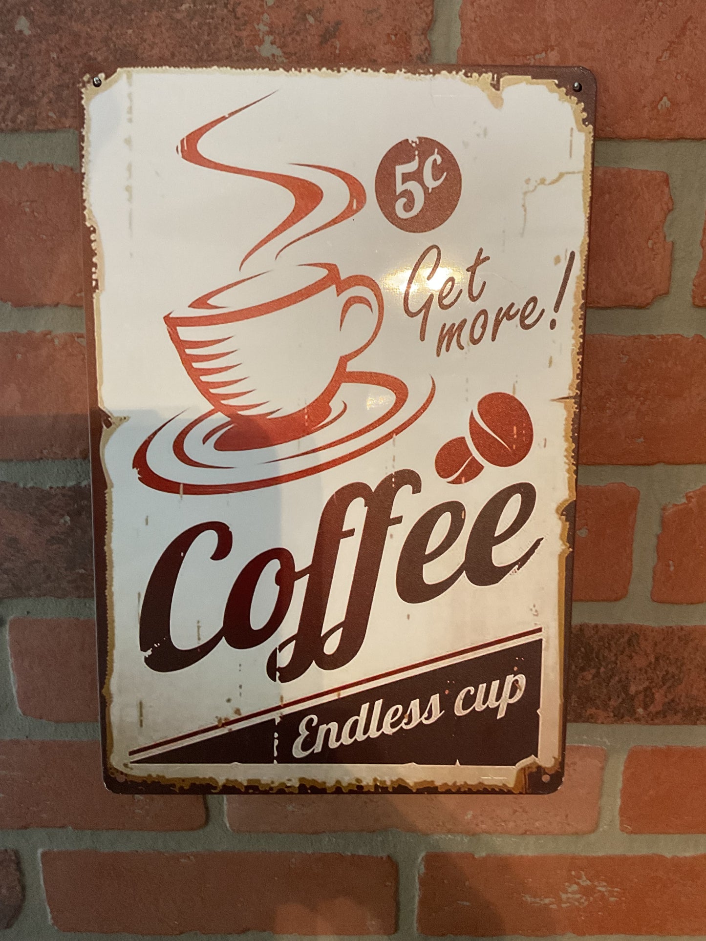 12"x8" Vintage Style Collector/Gift/Patina Style Metal Coffee Sign