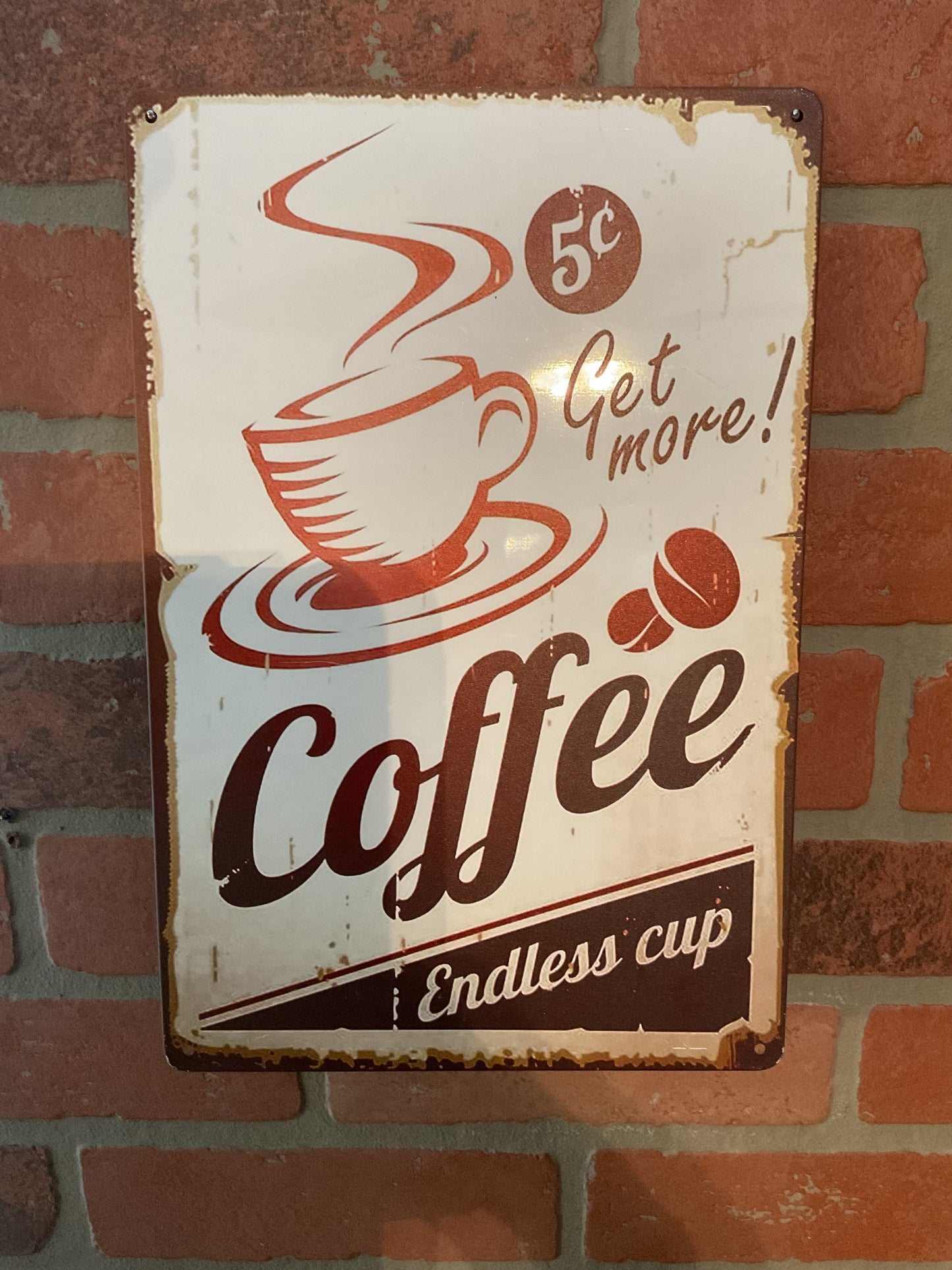 12"x8" Vintage Style Collector/Gift/Patina Style Metal Coffee Sign