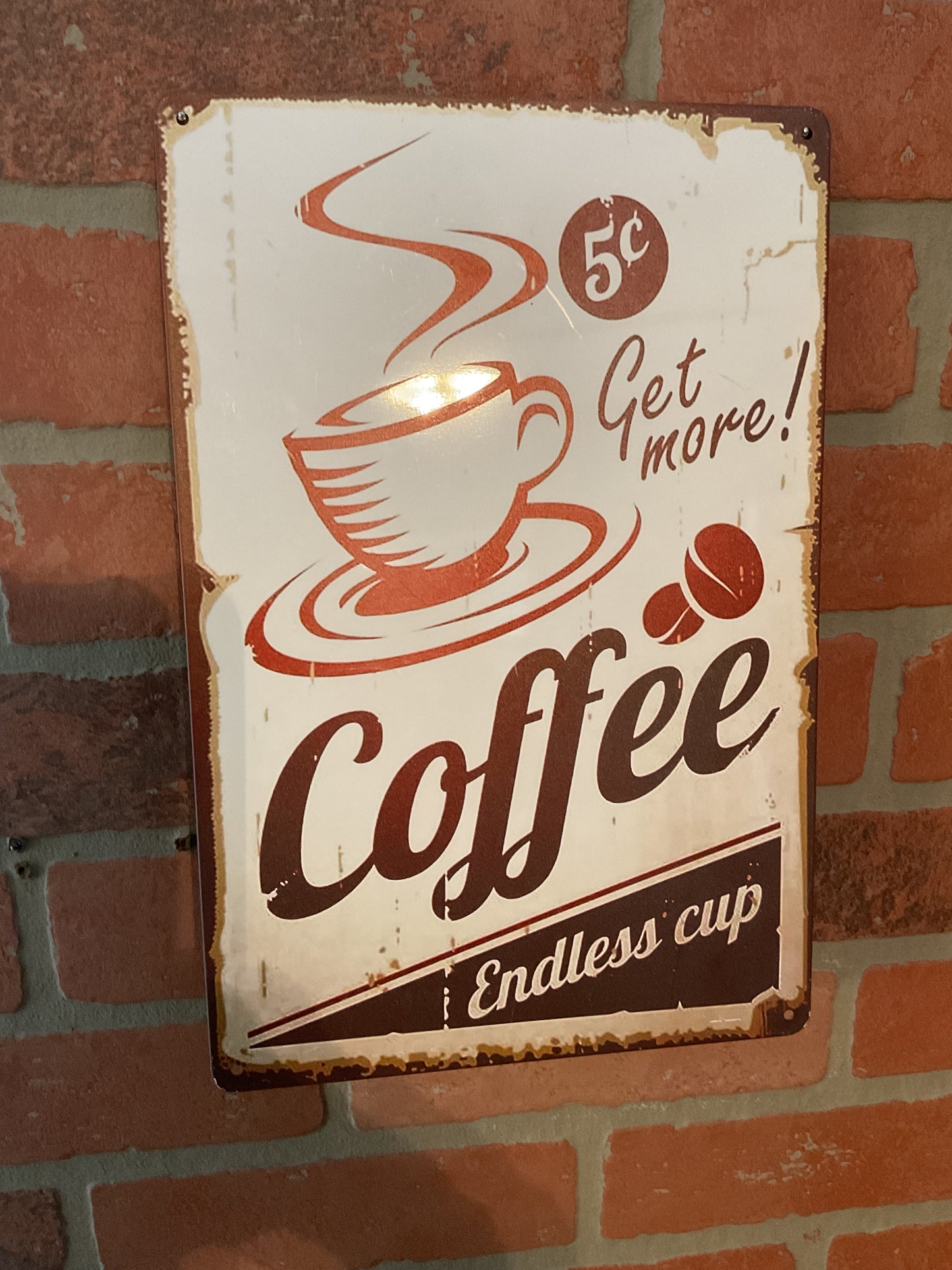 12"x8" Vintage Style Collector/Gift/Patina Style Metal Coffee Sign