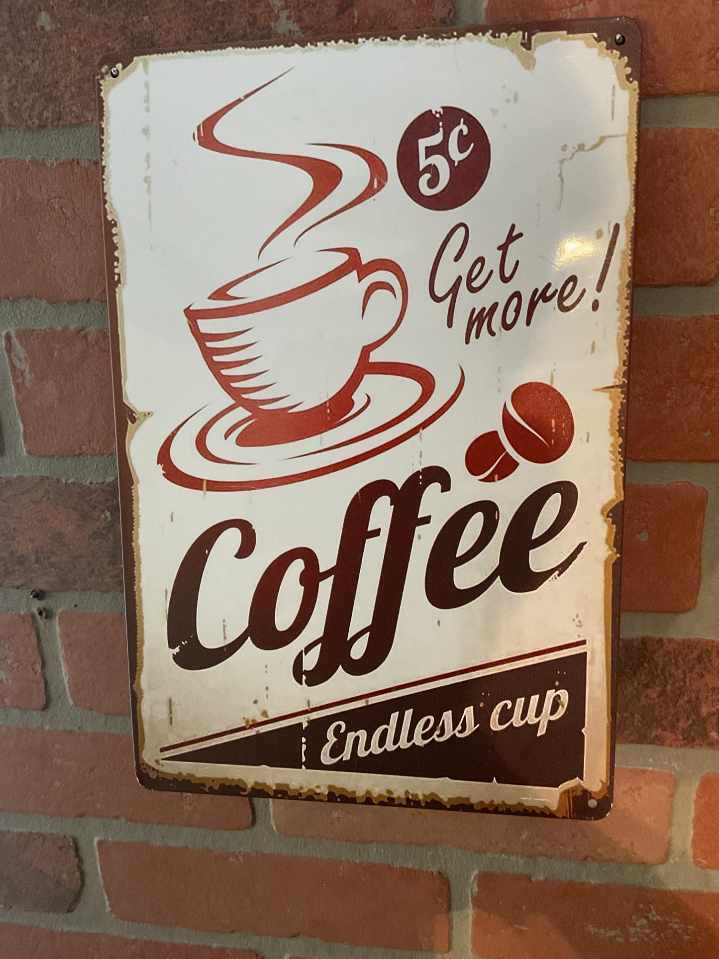 12"x8" Vintage Style Collector/Gift/Patina Style Metal Coffee Sign