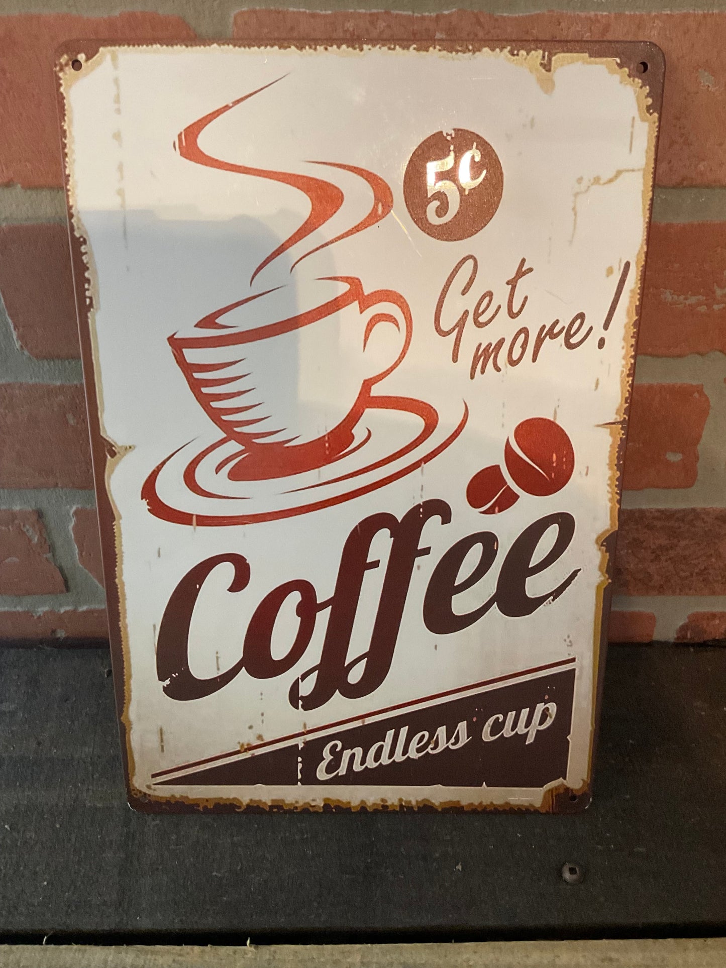 12"x8" Vintage Style Collector/Gift/Patina Style Metal Coffee Sign