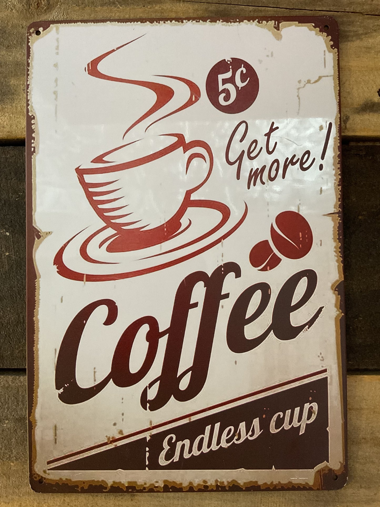 12"x8" Vintage Style Collector/Gift/Patina Style Metal Coffee Sign