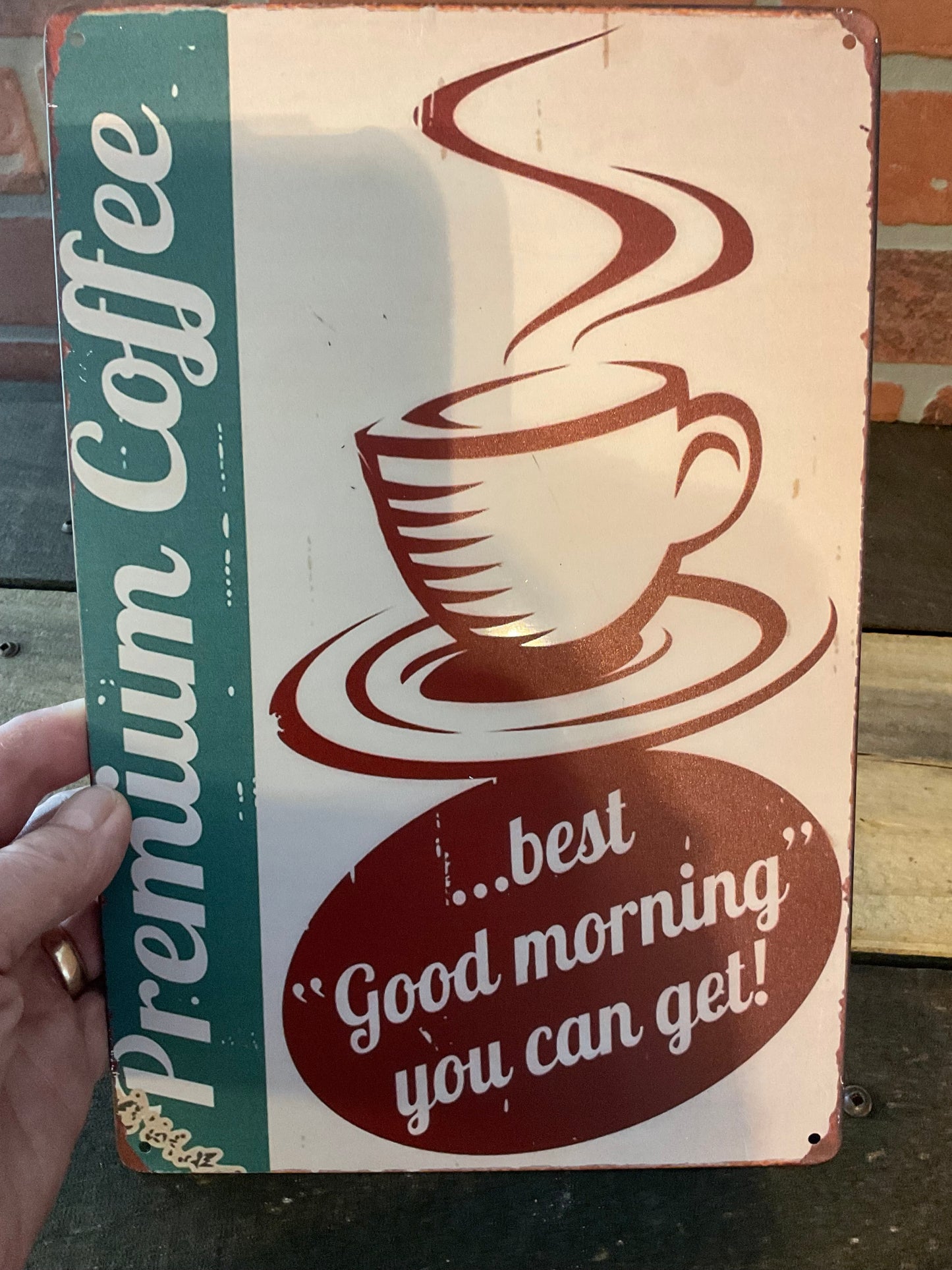 12"x8" Vintage Style Metal Coffee Sign Great for Collectors Makes a Great Gift
