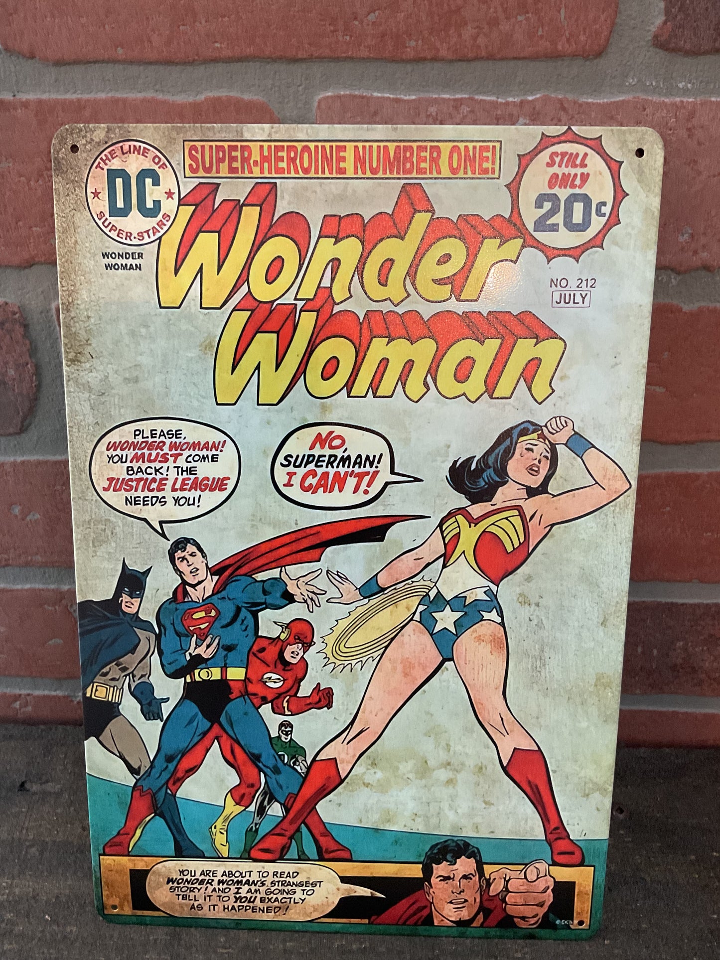 Classic 8"x12" Wonder Woman Comic Book Cover Sign Makes a Great Gift!