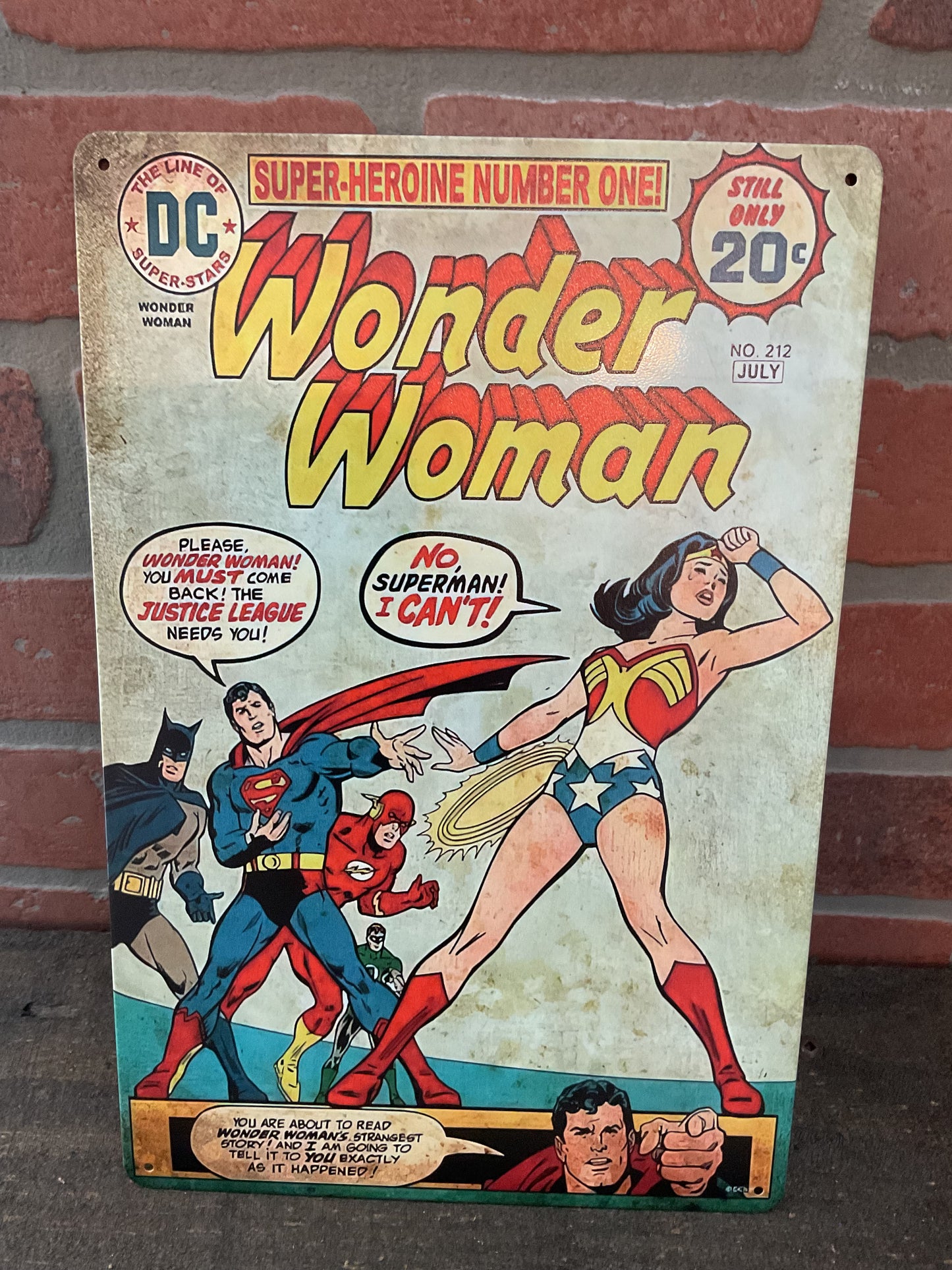 Classic 8"x12" Wonder Woman Comic Book Cover Sign Makes a Great Gift!