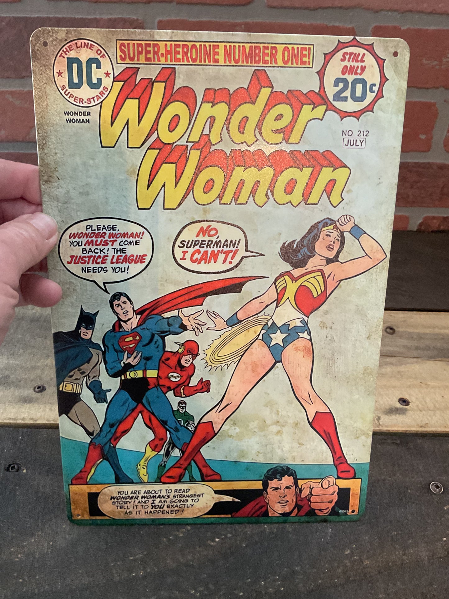 Classic 8"x12" Wonder Woman Comic Book Cover Sign Makes a Great Gift!