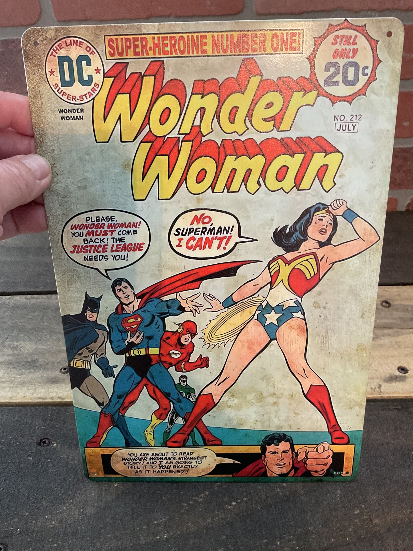 Classic 8"x12" Wonder Woman Comic Book Cover Sign Makes a Great Gift!