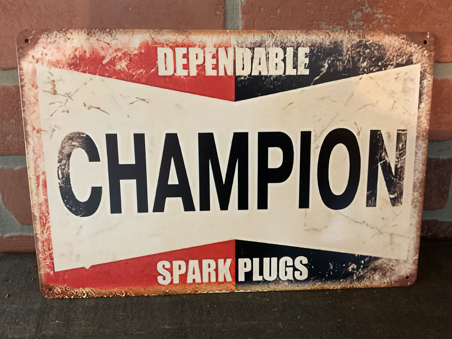 Vintage Patina Style 8"x12" Dependable Champion Sparke Plugs Sign A Great Gift!