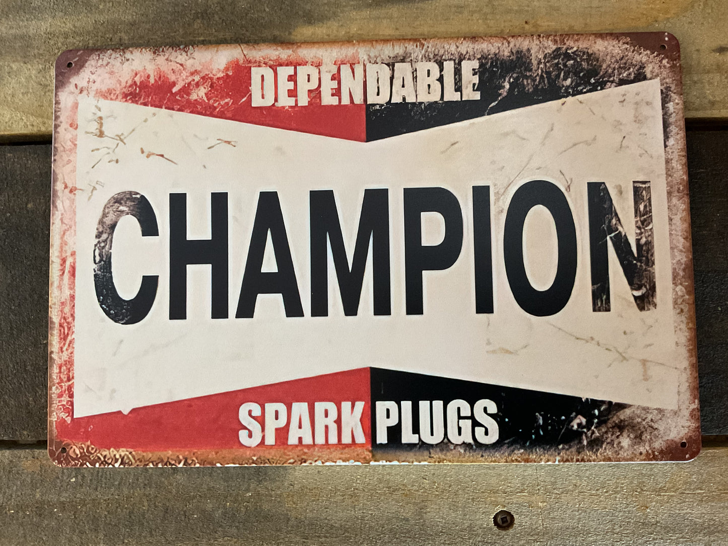 Vintage Patina Style 8"x12" Dependable Champion Sparke Plugs Sign A Great Gift!