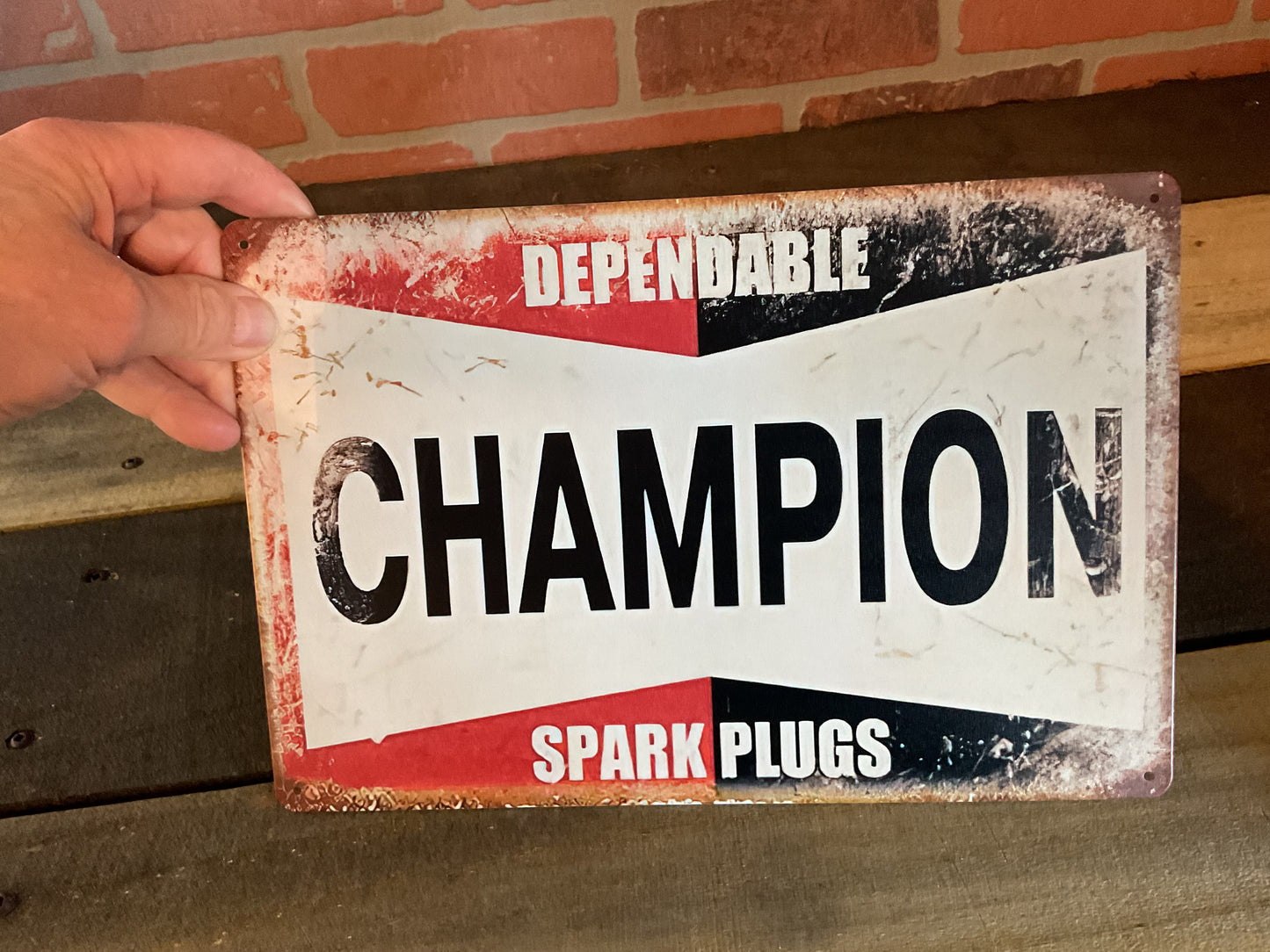 Vintage Patina Style 8"x12" Dependable Champion Sparke Plugs Sign A Great Gift!