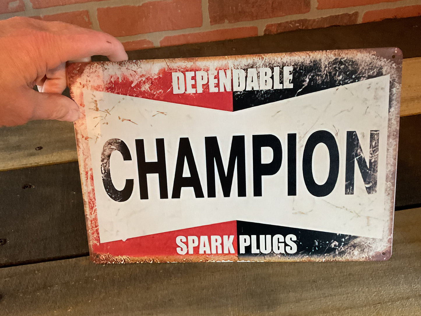 Vintage Patina Style 8"x12" Dependable Champion Sparke Plugs Sign A Great Gift!