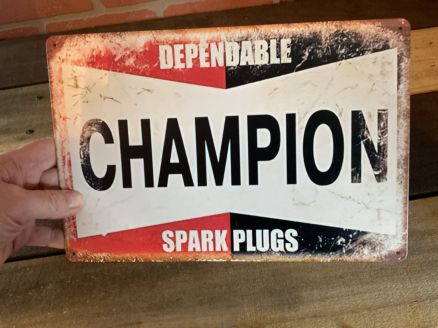 Vintage Patina Style 8"x12" Dependable Champion Sparke Plugs Sign A Great Gift!