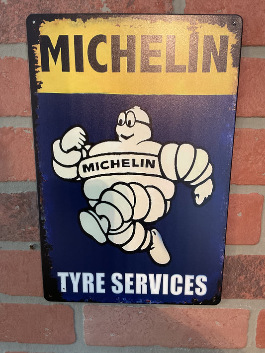 8"x 12" Rustic Style "Michelin Tyre Services" Advertising Sign Makes a Great Gift!