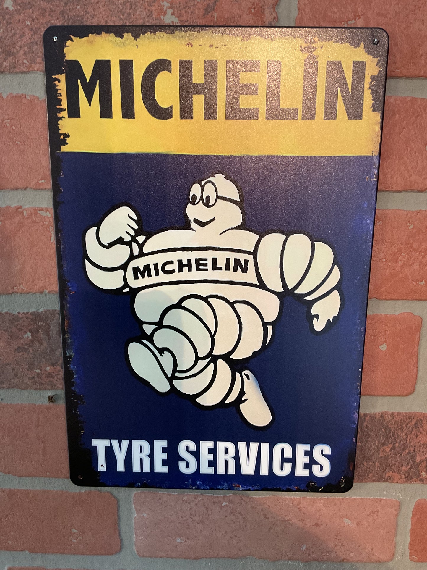 8"x 12" Rustic Style "Michelin Tyre Services" Advertising Sign Makes a Great Gift!