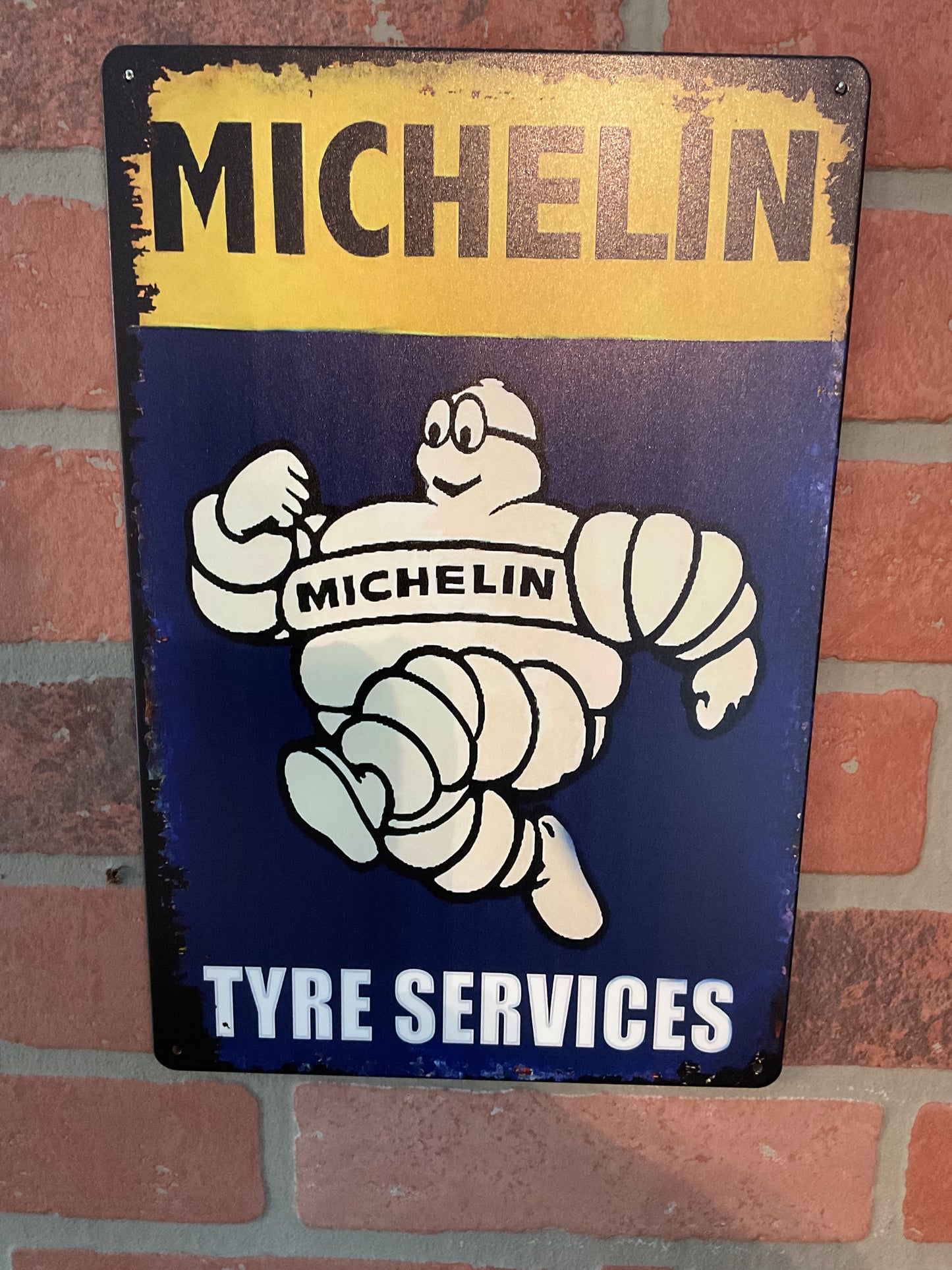 8"x 12" Rustic Style "Michelin Tyre Services" Advertising Sign Makes a Great Gift!