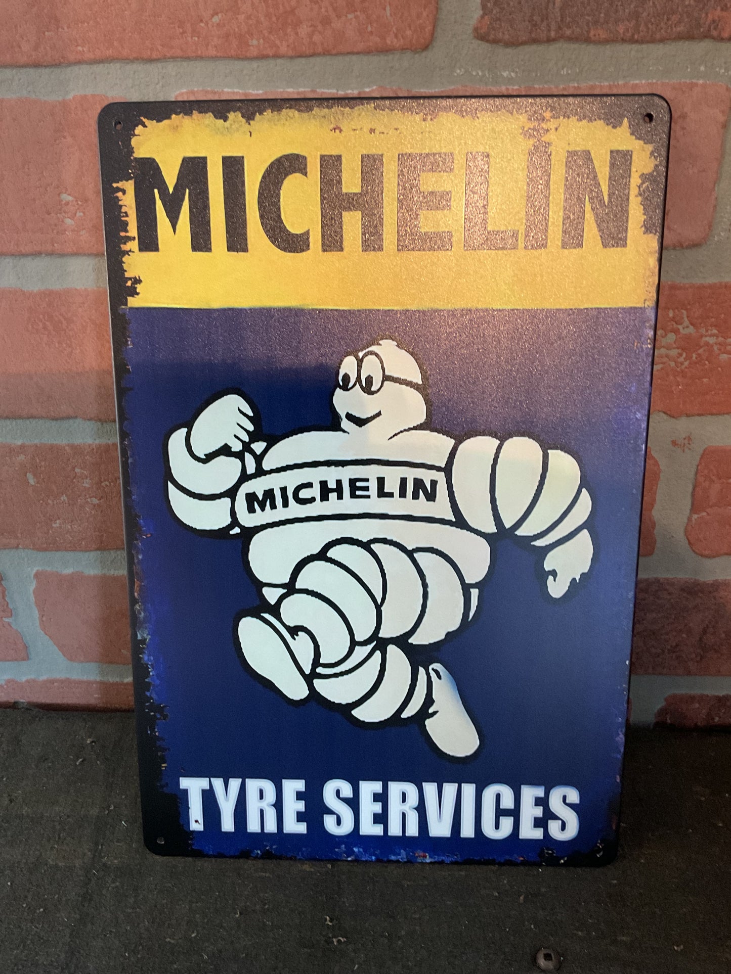 8"x 12" Rustic Style "Michelin Tyre Services" Advertising Sign Makes a Great Gift!