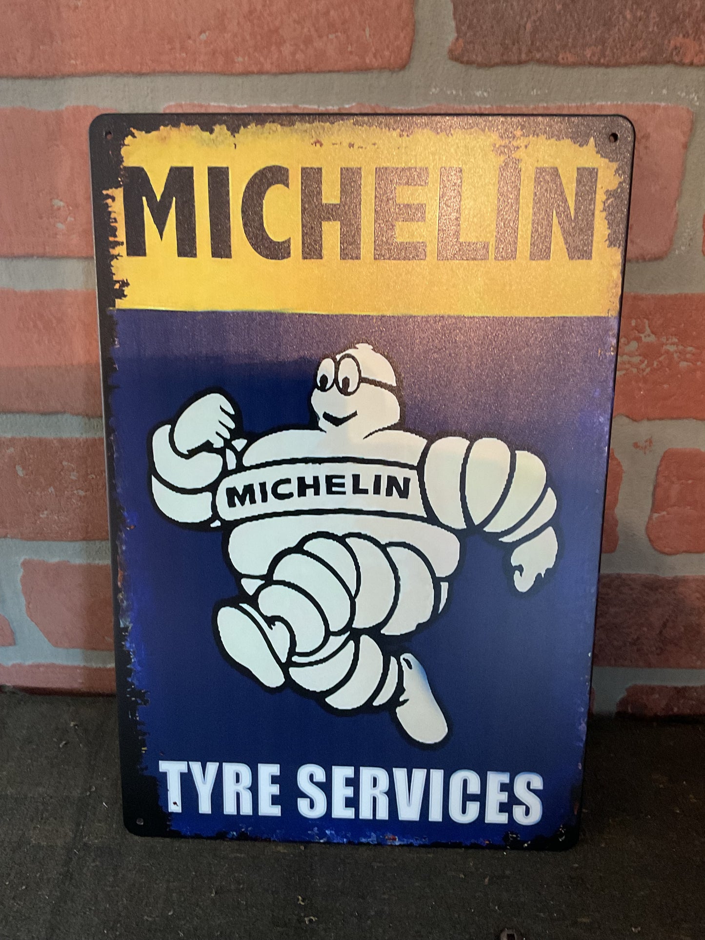 8"x 12" Rustic Style "Michelin Tyre Services" Advertising Sign Makes a Great Gift!