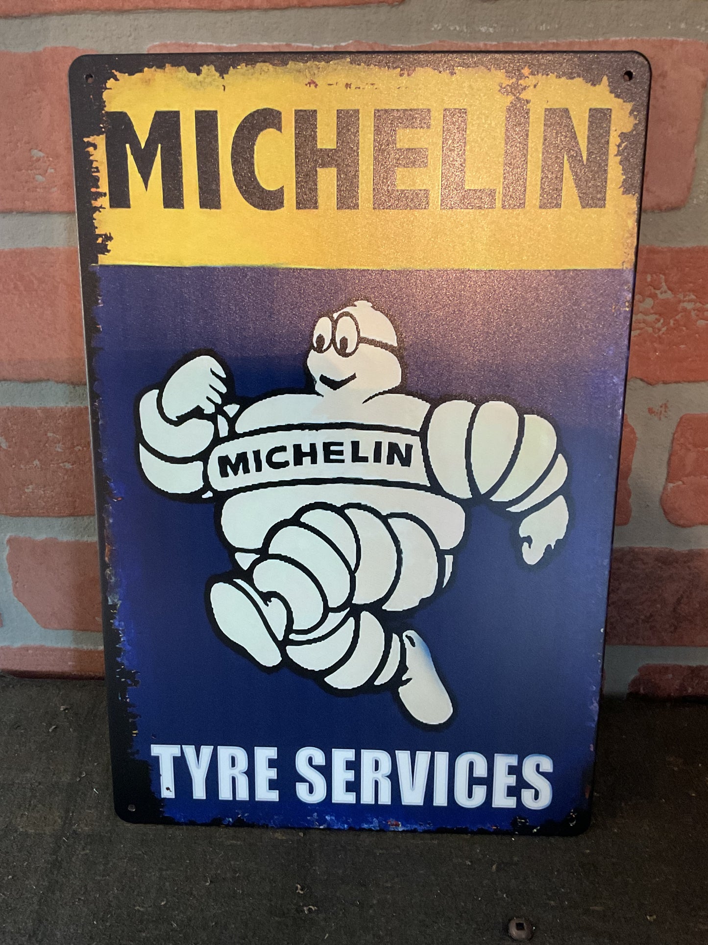 8"x 12" Rustic Style "Michelin Tyre Services" Advertising Sign Makes a Great Gift!