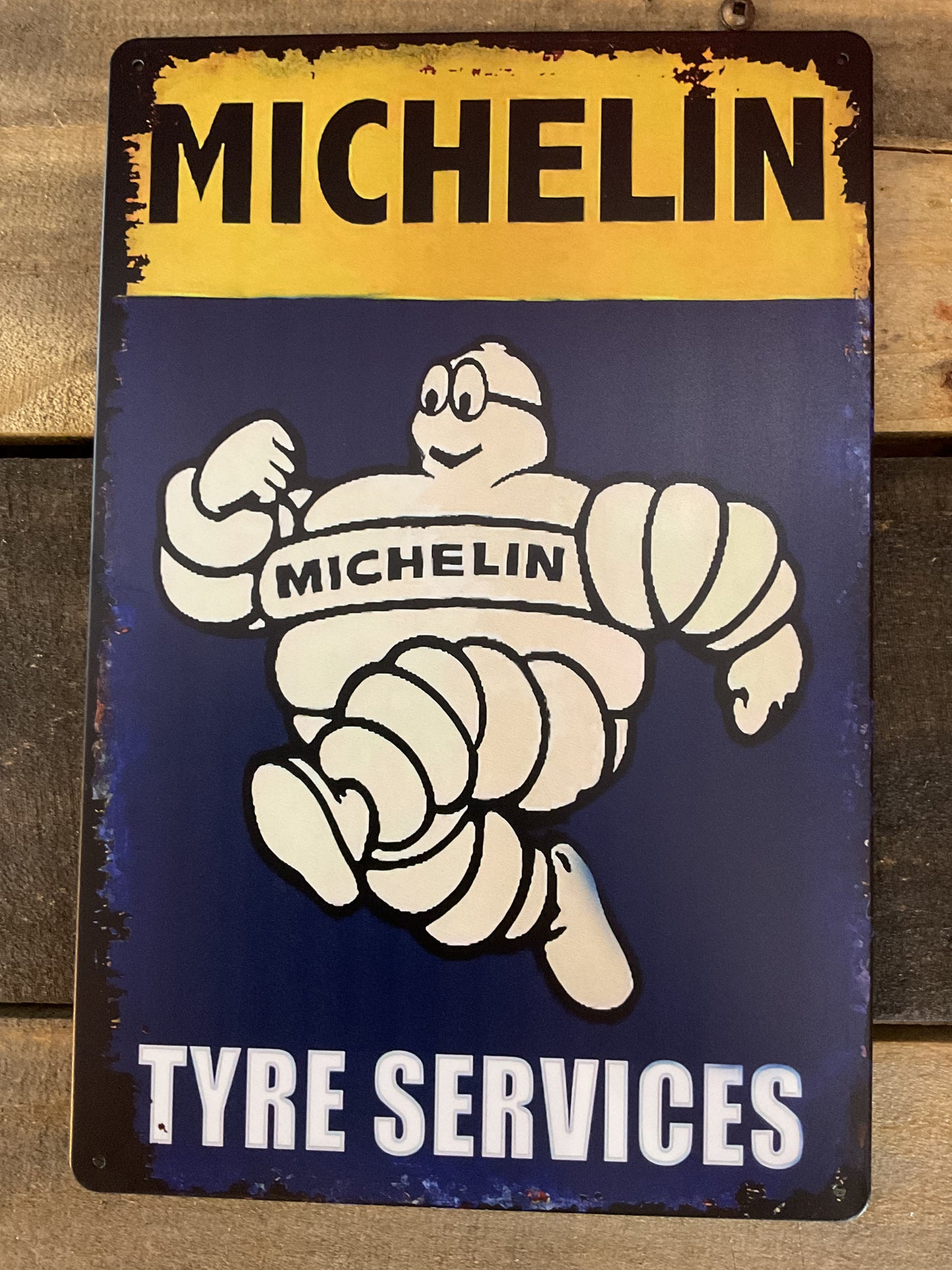 8"x 12" Rustic Style "Michelin Tyre Services" Advertising Sign Makes a Great Gift!