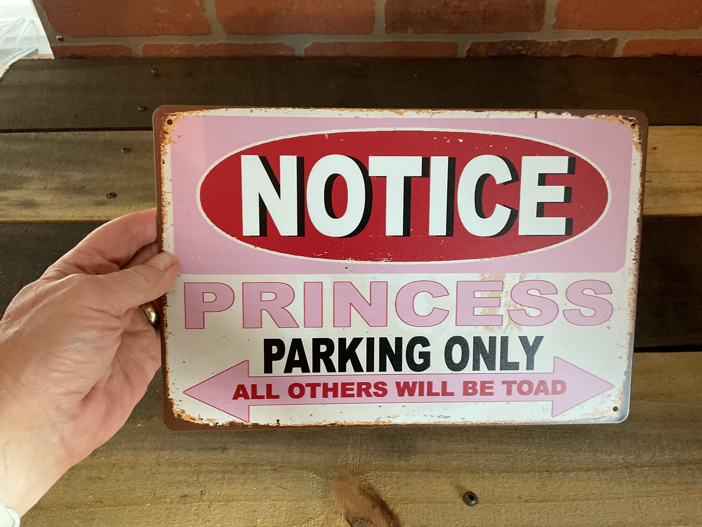 12"x8" Pink Two Tone "Princess Only Parking" Sign...Makes a Great Gift!