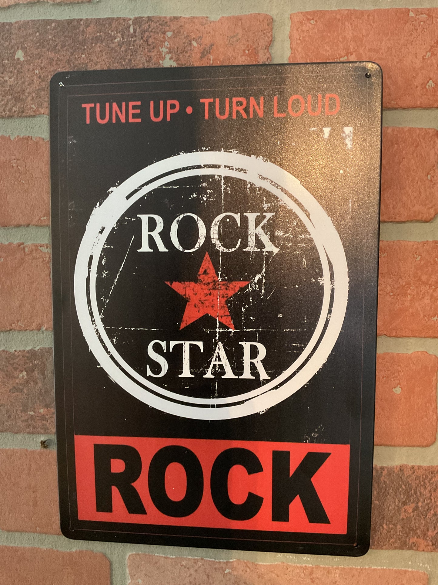 Vintage Style 8"x12" "Tune Up Turn Loud..Rock Star" Sign...Makes a Great Gift!