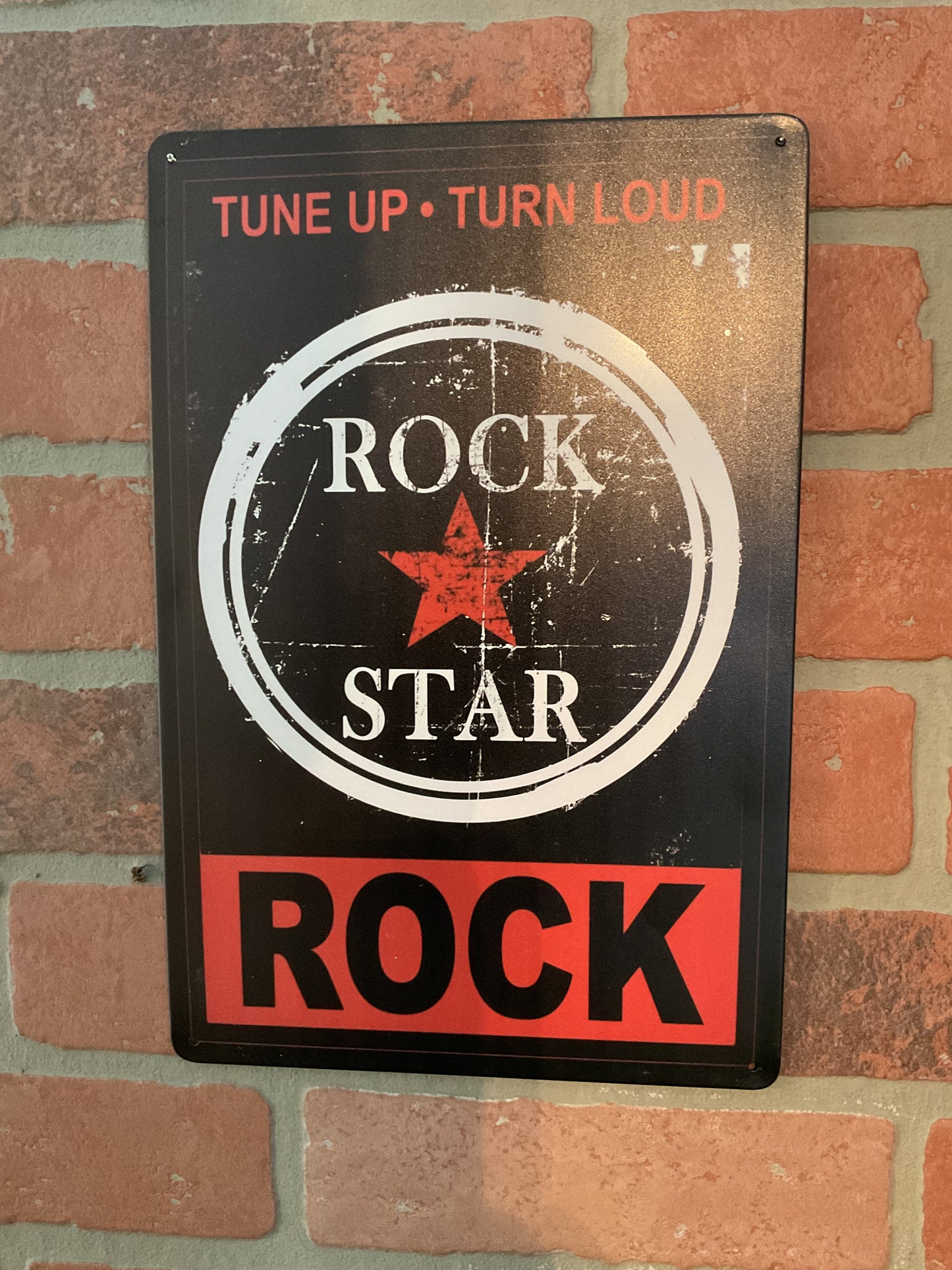 Vintage Style 8"x12" "Tune Up Turn Loud..Rock Star" Sign...Makes a Great Gift!