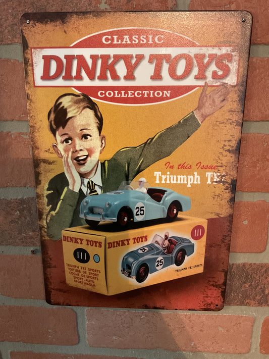 Vintage Patina Style 8"x12" Dinky Toys Advertising Sign. Makes a Great Gift!