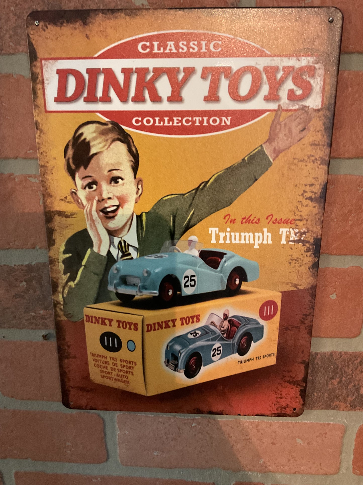 Vintage Patina Style 8"x12" Dinky Toys Advertising Sign. Makes a Great Gift!