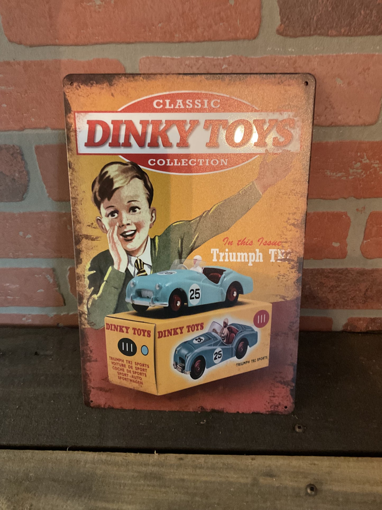 Vintage Patina Style 8"x12" Dinky Toys Advertising Sign. Makes a Great Gift!