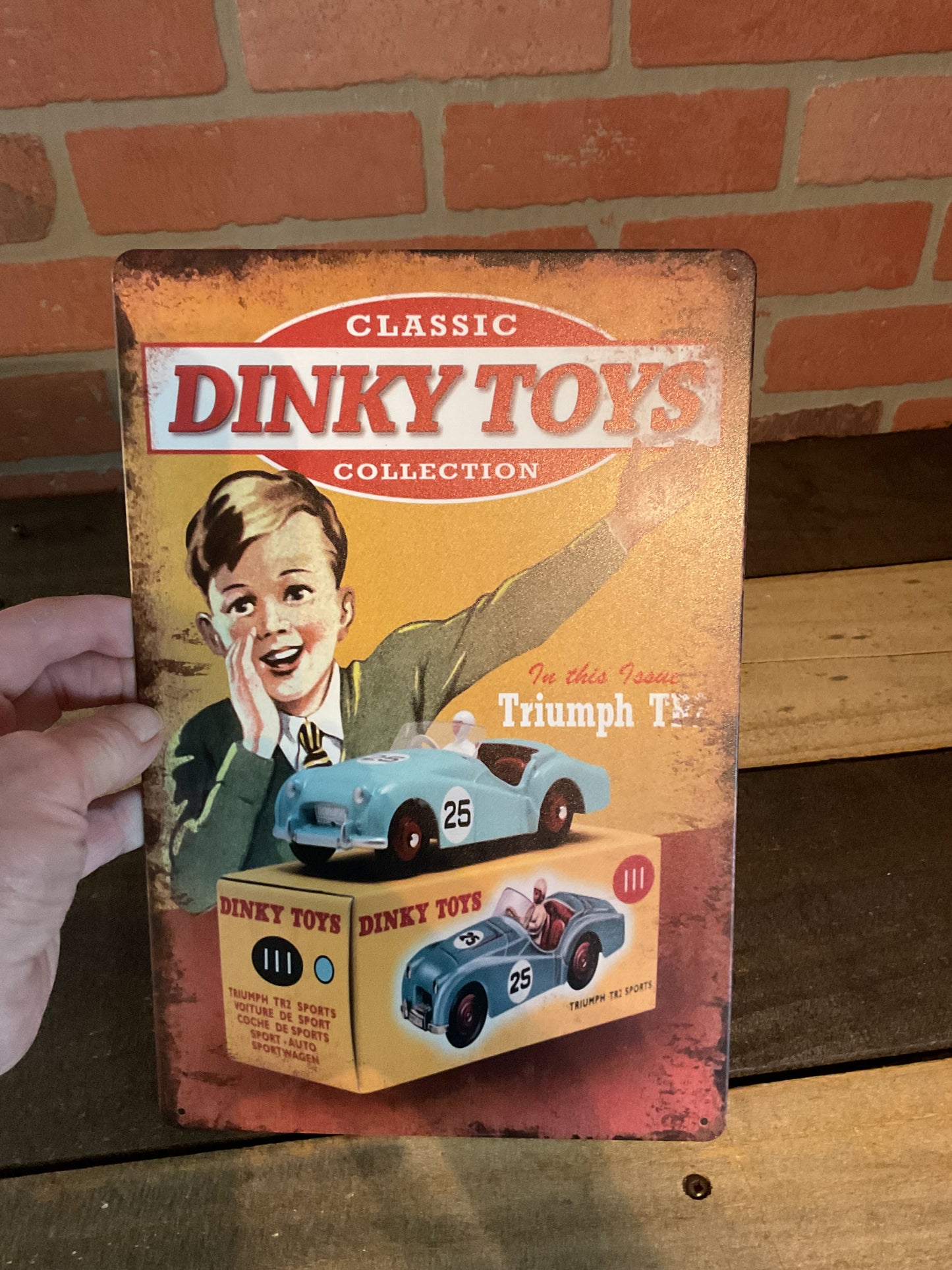 Vintage Patina Style 8"x12" Dinky Toys Advertising Sign. Makes a Great Gift!