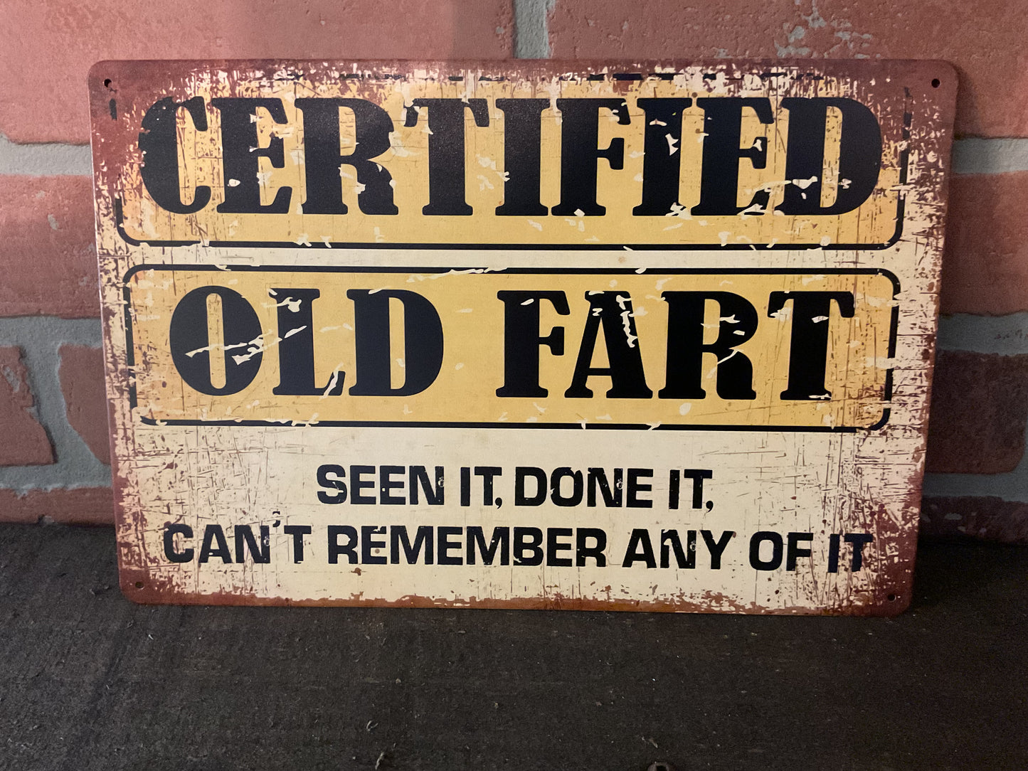 Funny Vintage Patina Style 12"x8"Old Fart "Seen It" Done it "Cant Remember "Sign