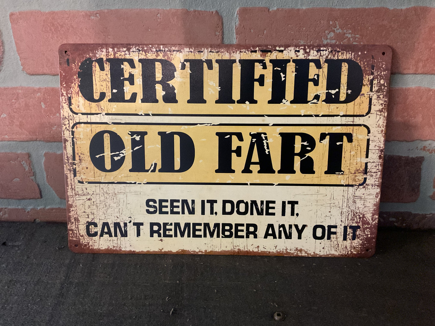 Funny Vintage Patina Style 12"x8"Old Fart "Seen It" Done it "Cant Remember "Sign
