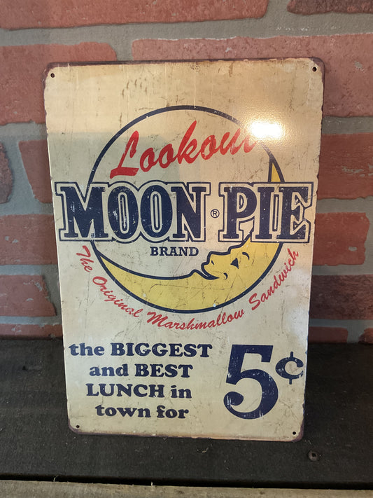 Vintage Patina Style 8"x12 MOON PIE Brand Marshmallow Sandwich Sign A Great Gift