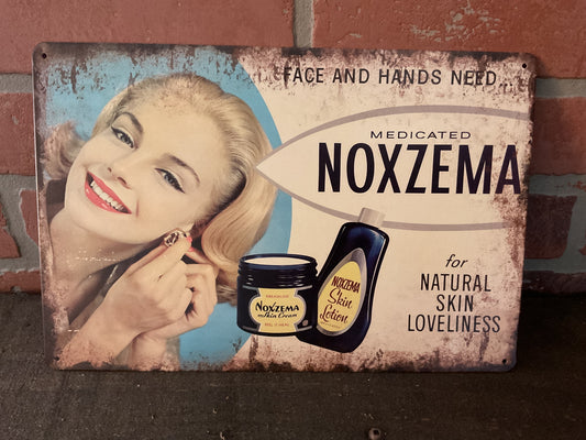 Retro Style 12"x8" Medicated NOXZEMA skin cream Advertising Sign. A Great Gift!