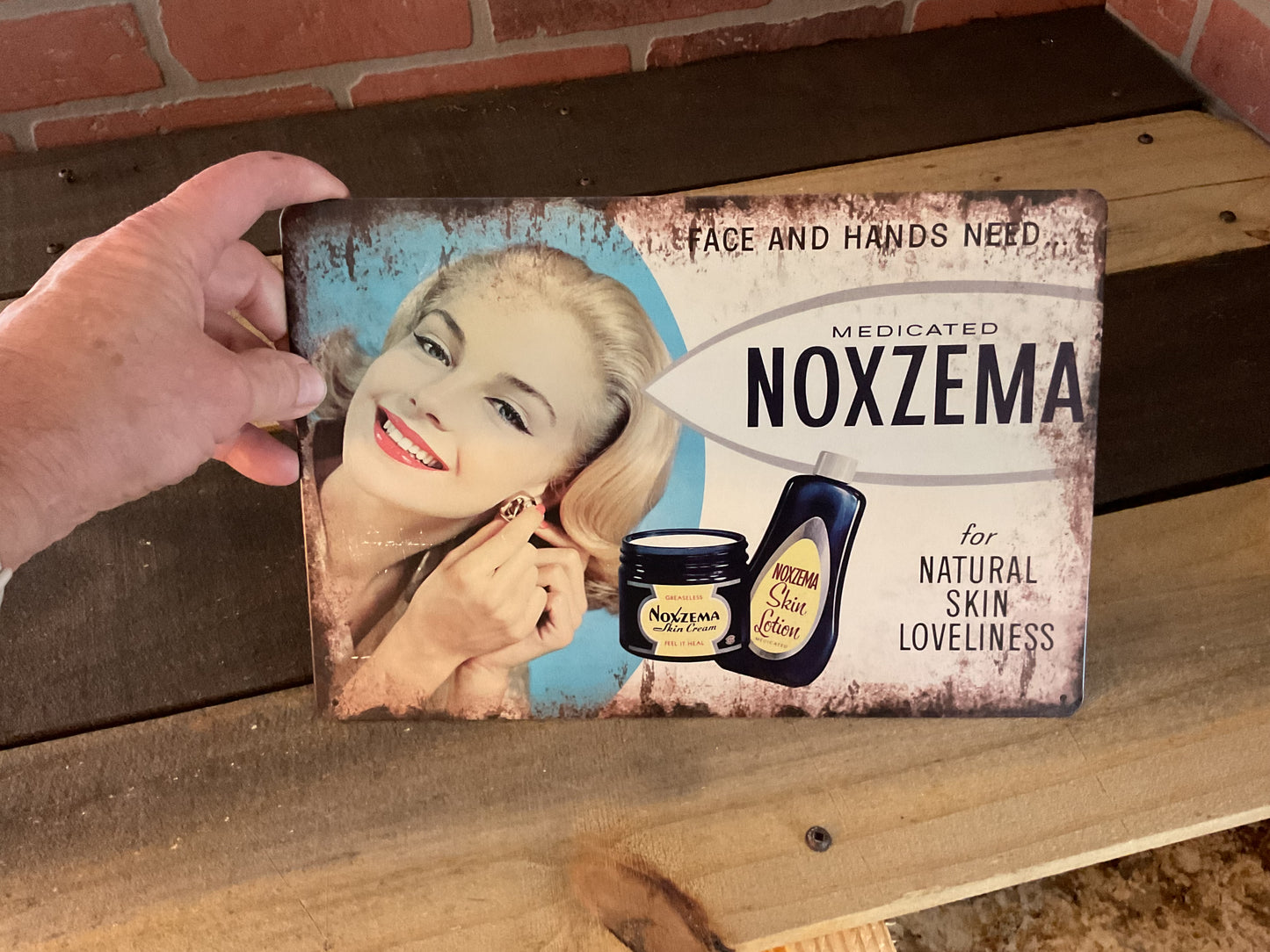 Retro Style 12"x8" Medicated NOXZEMA skin cream Advertising Sign. A Great Gift!