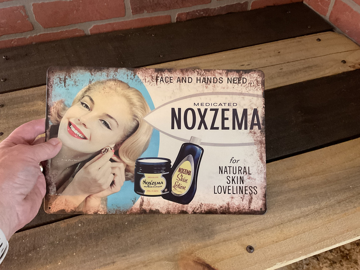 Retro Style 12"x8" Medicated NOXZEMA skin cream Advertising Sign. A Great Gift!