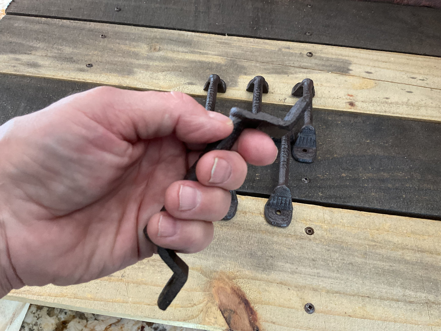 Vintage Style Cast Iron Rustic Brown Gate/ Drawer Pulls