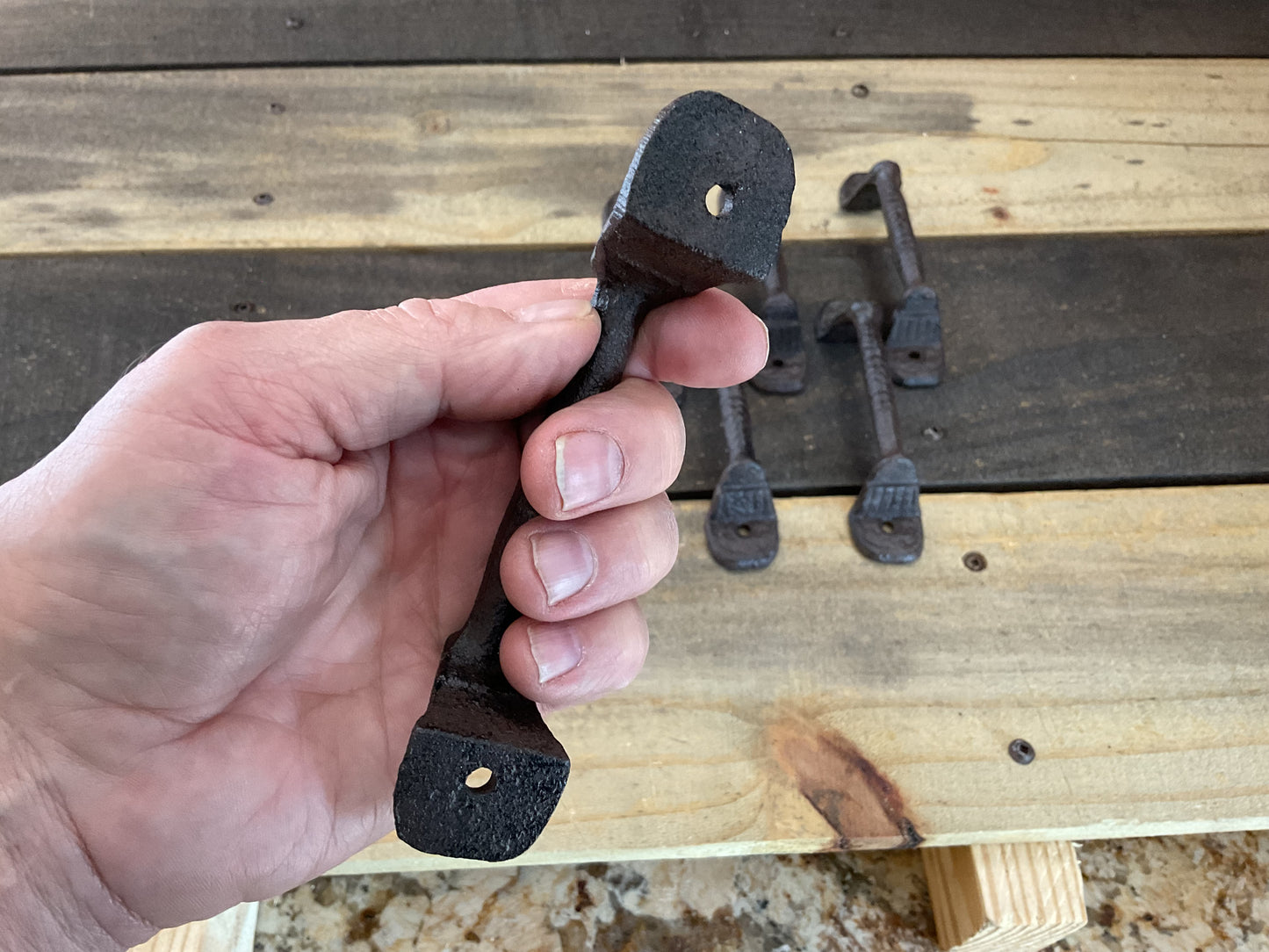 Vintage Style Cast Iron Rustic Brown Gate/ Drawer Pulls