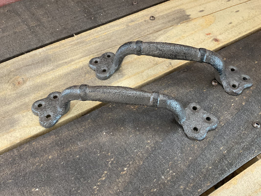 Set of 2 Large (8.5") Heavy Duty Strong Rustic Cast Iron Barn Pulls w/ Screws